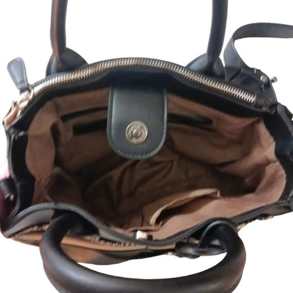 NEW London Fog Black & White Handbag Purse Crossbody - Picture 8 of 13